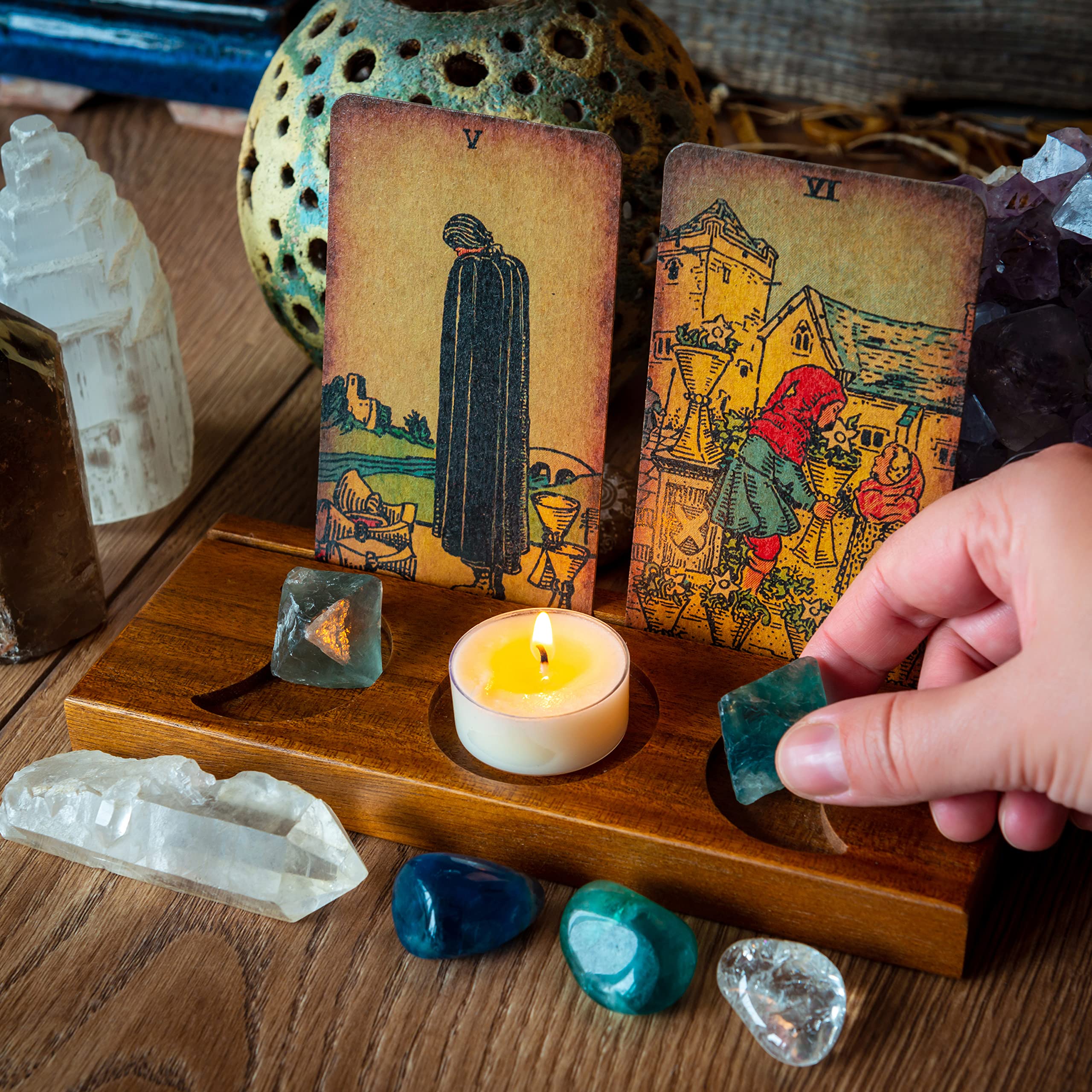 Tarot Storage Box With Sun Moon Design Large Size Pu Leather Tarot