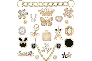 22PCS Gold Bling Designer Shoes Charms for Women