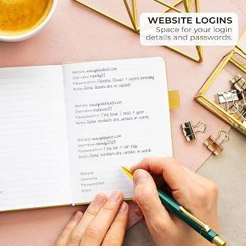 Clever Fox Address Book with Alphabetical Tabs, Phone, Small Amber Yellow