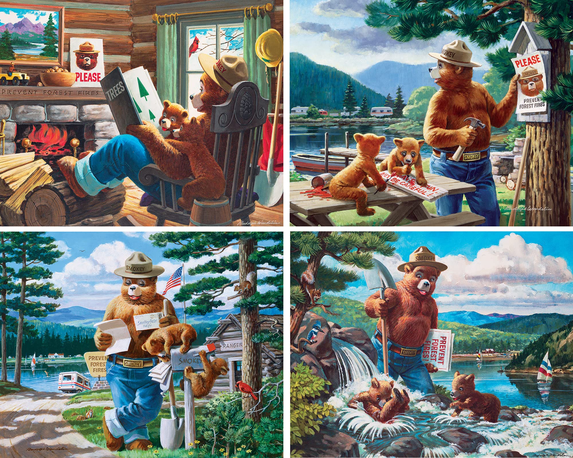 MasterPieces Puzzle Set - 4-Pack 100 Piece Jigsaw Puzzle for Kids - Smokey Bear 4-Pack - 8"x10" - Image 3