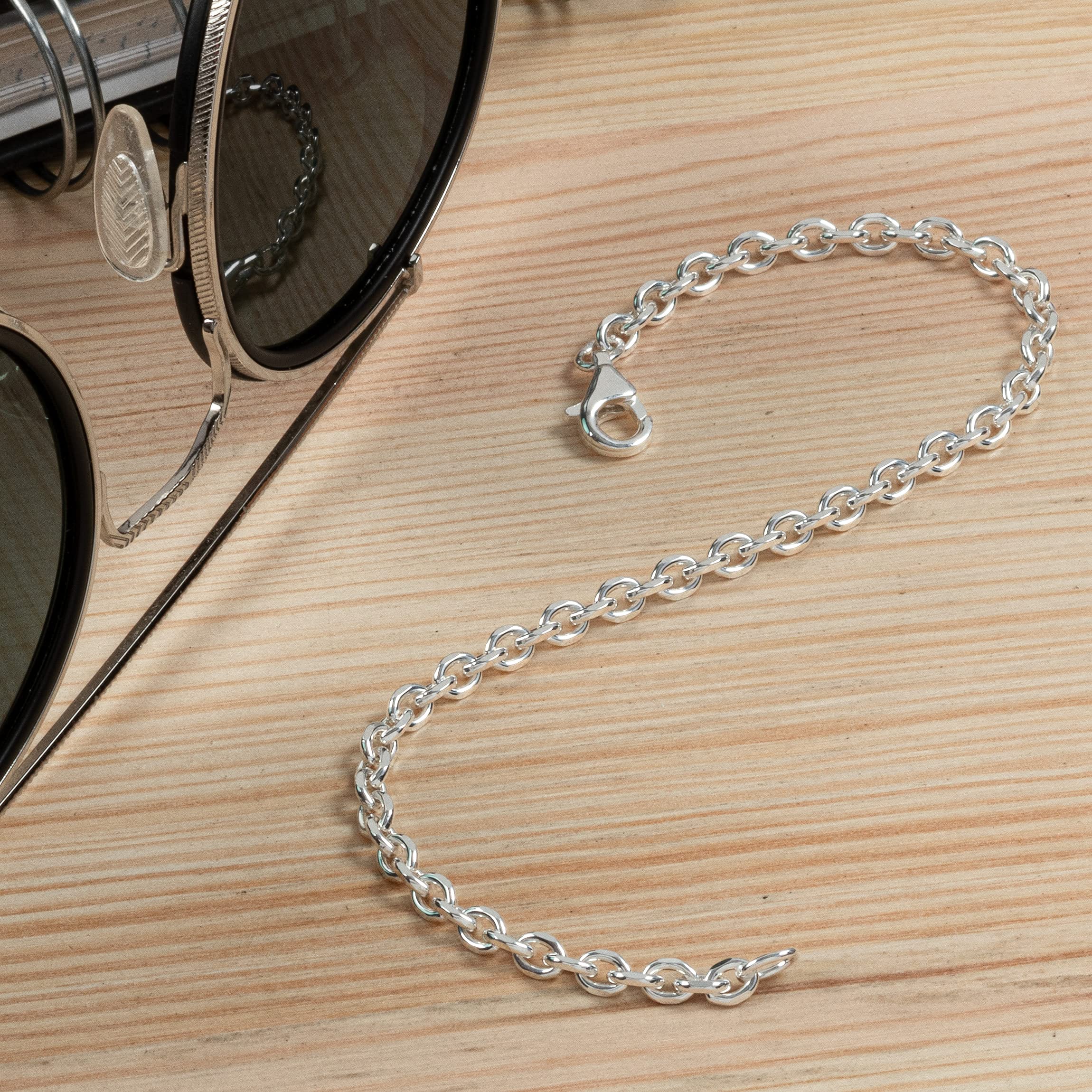 NKlaus Armband anker armband schmal 19, für Damen, Silber, 19cm, 1 Stück