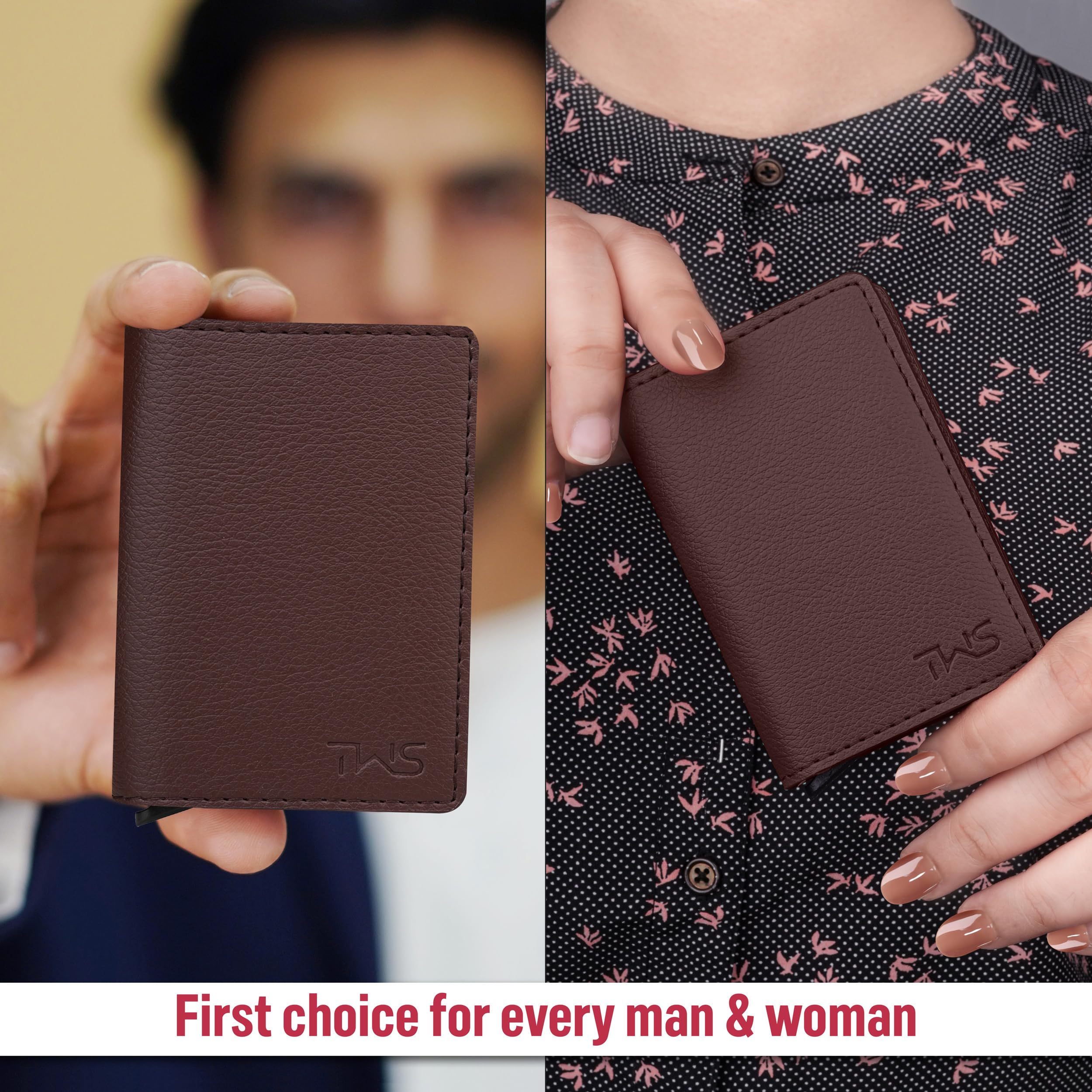 The Wallet Store Vivid Vault RFID Protected Metal Cardholder - Brown