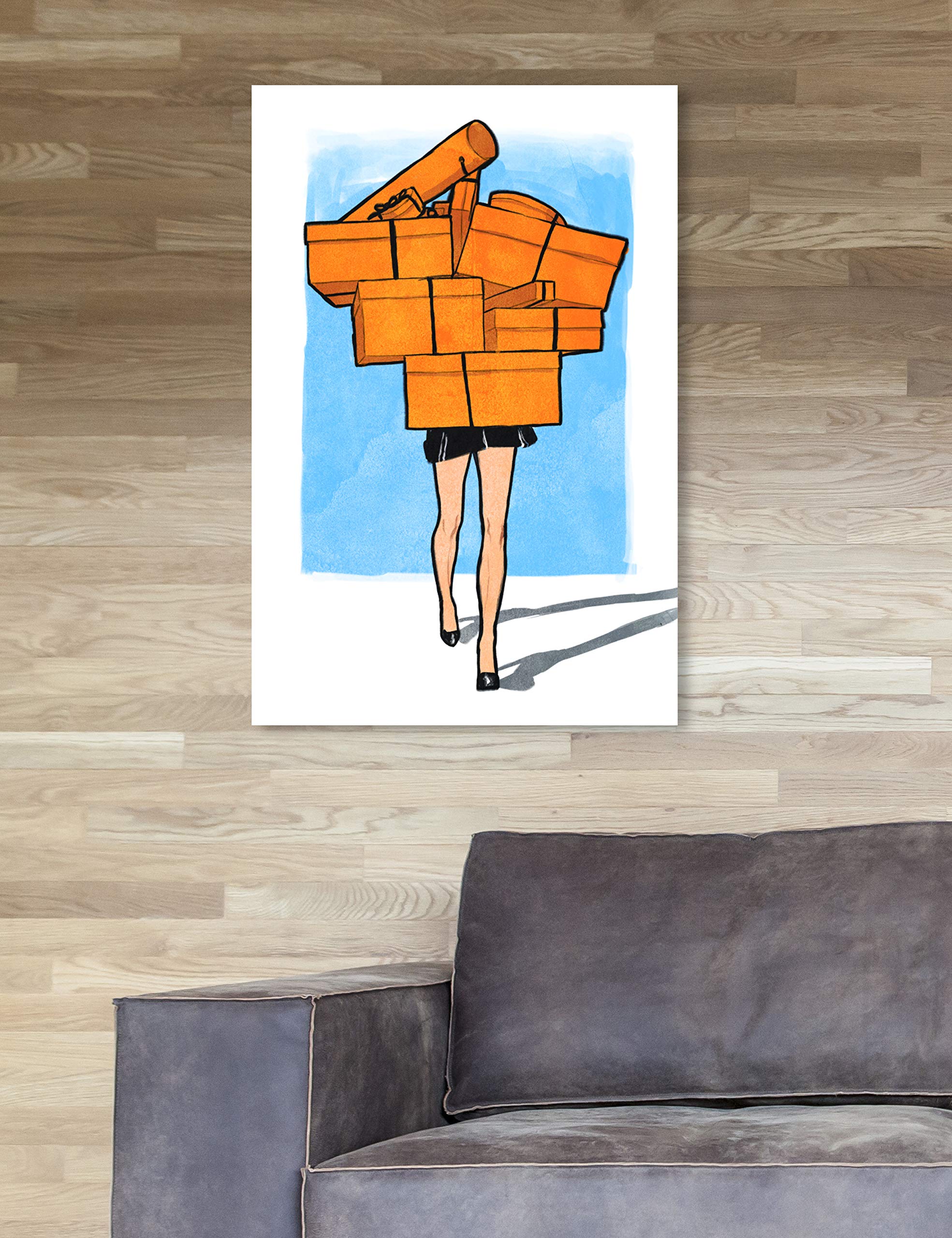 【新品】OliverGal Orange Box Overload Amazon.com: Oliver Gal 'Orange Box Overload' The Fashion Wall Art