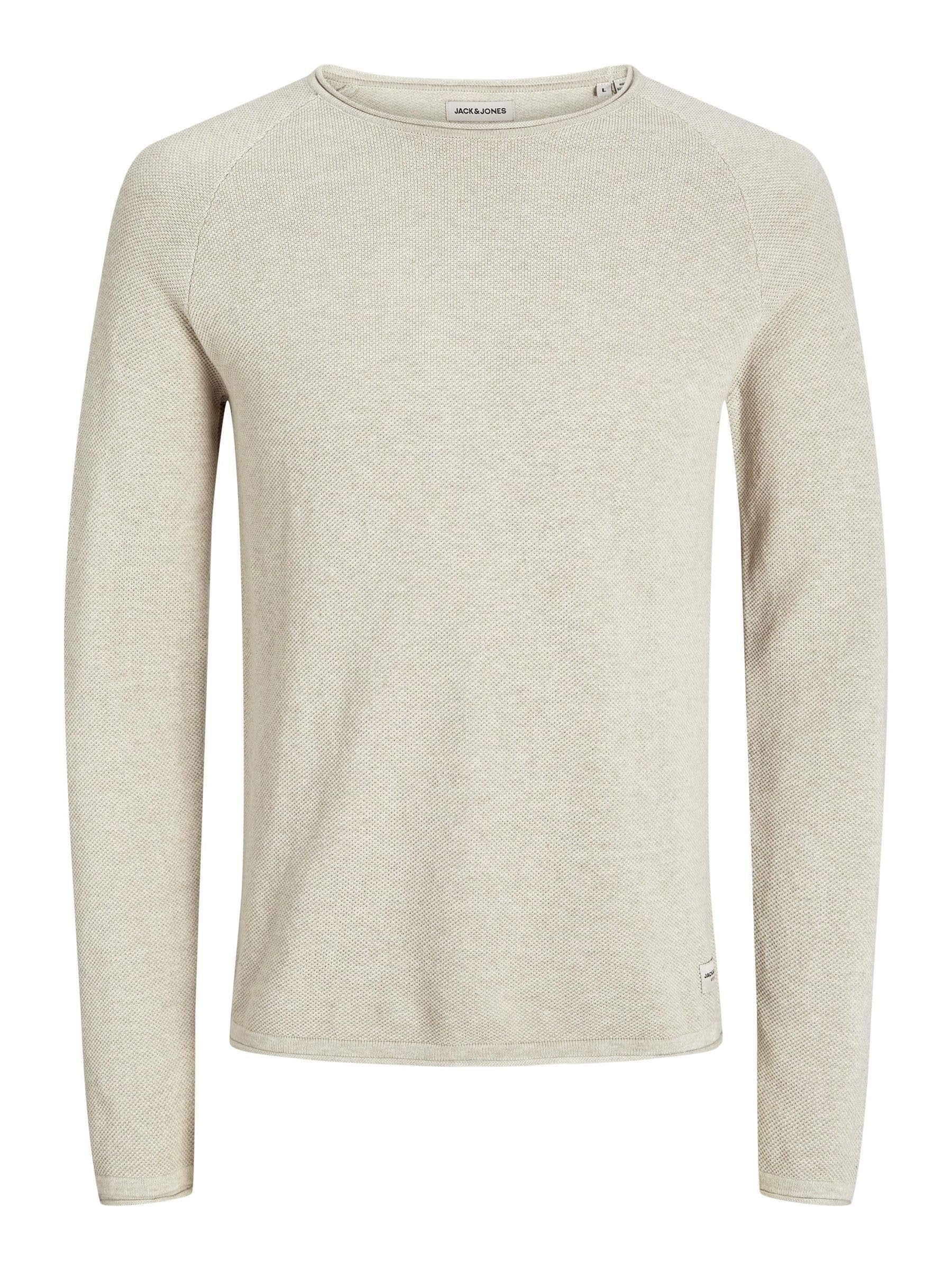Jack & Jones Men's Blanc Round Neck Sweater Hill