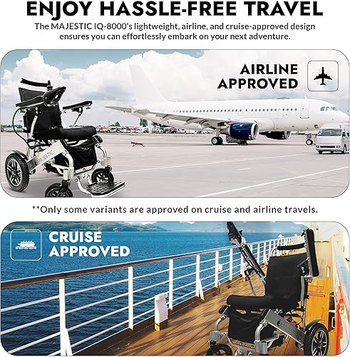 Miniatura 19 de Majestic - Sillas de ruedas eléctricas para adultos, silla de ruedas eléctrica plegable ligera, silla de ruedas motorizada para personas mayores