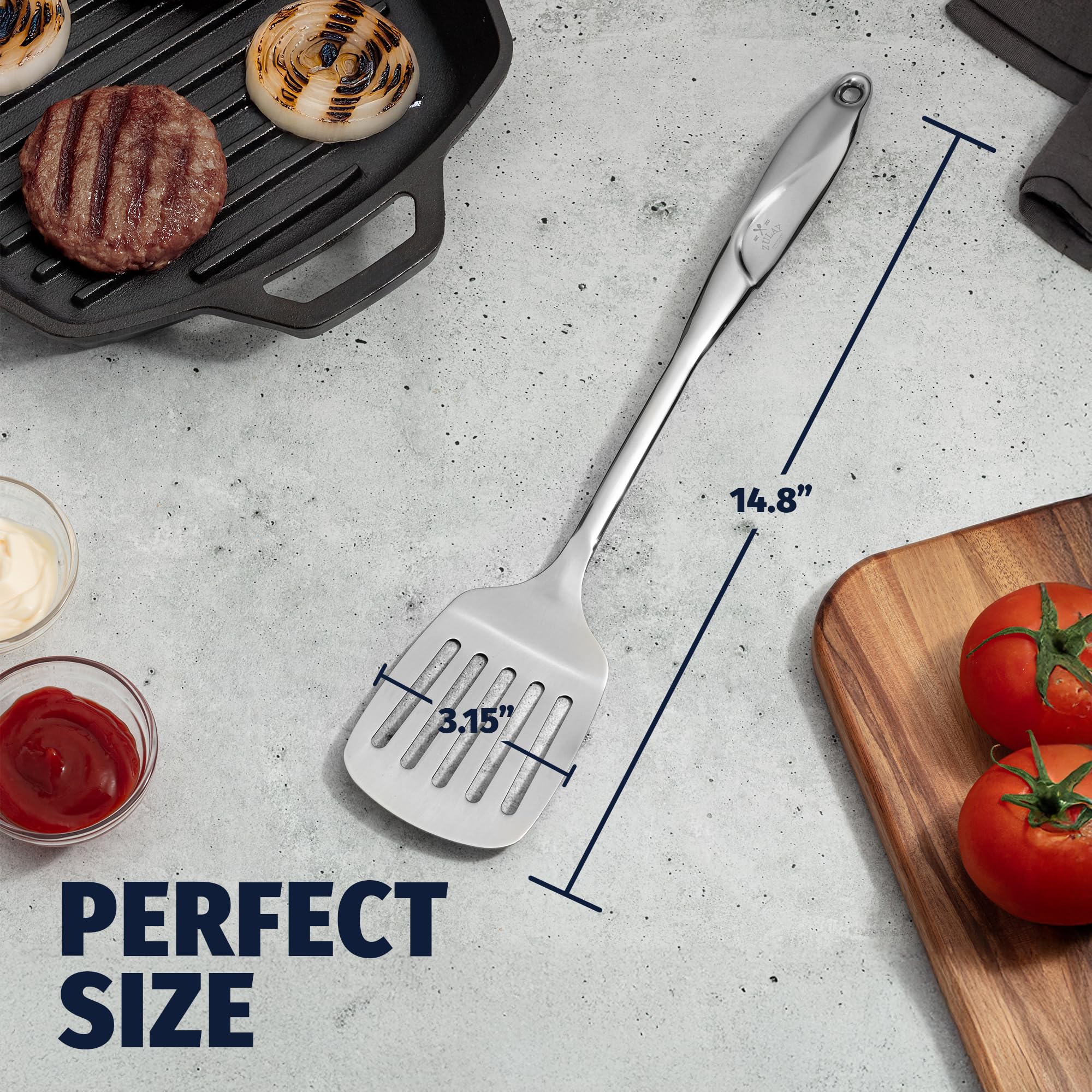 Amazon.com: Zulay Kitchen Stainless Steel Spatula - 14.8” Heat