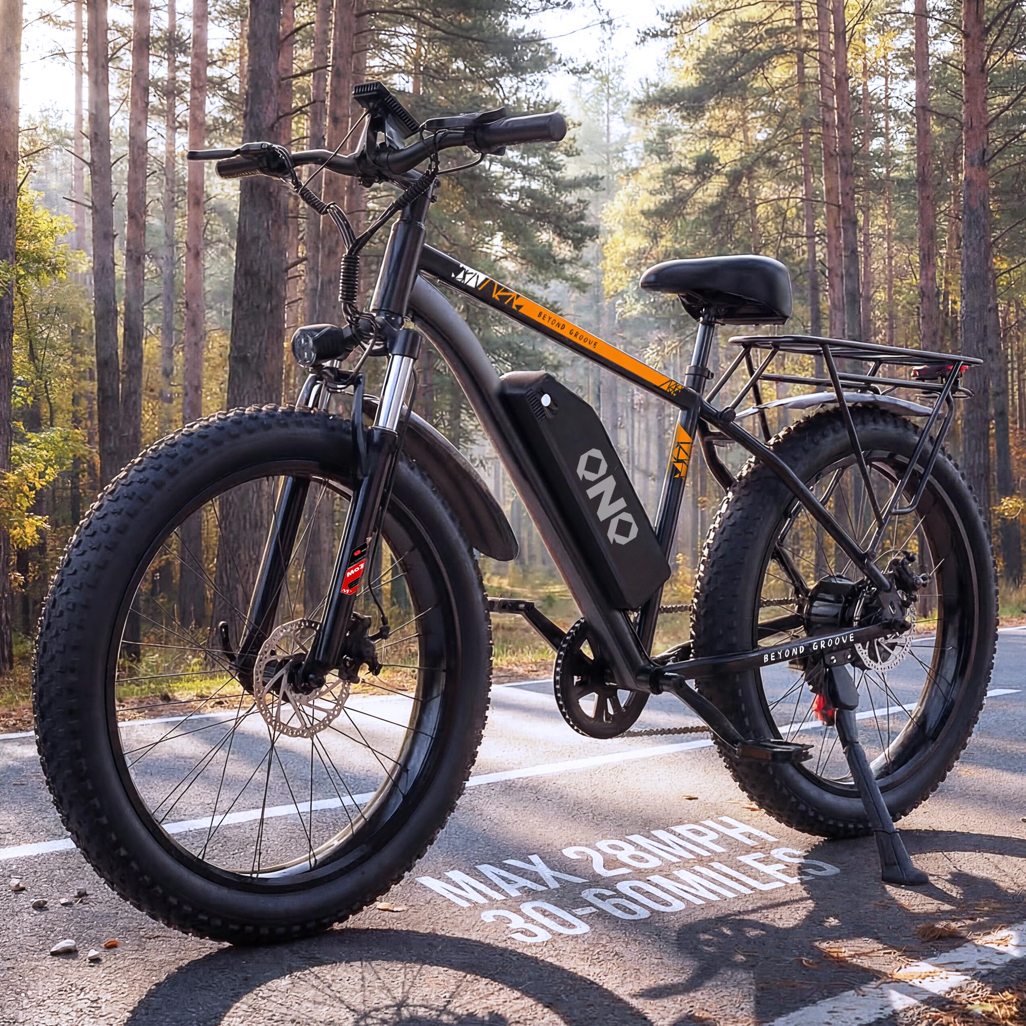 QnQ Vélo électrique pour Adultes, VTT 26 Pouces Pneus Gras, Batterie 48 V 15 Ah, autonomie jusqu'à 40-80 km, Double amortisseurs, Shimano 7 Vitesses, vélo électrique de Plage et de Neige