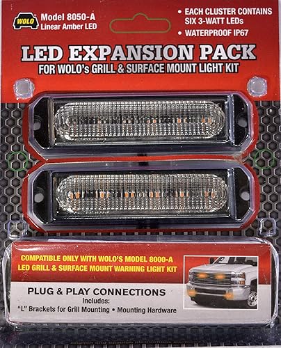 Wolo Kit de expansión LED ámbar 8050-A para kits de montaje en superficie y parrilla Wolo serie 8000