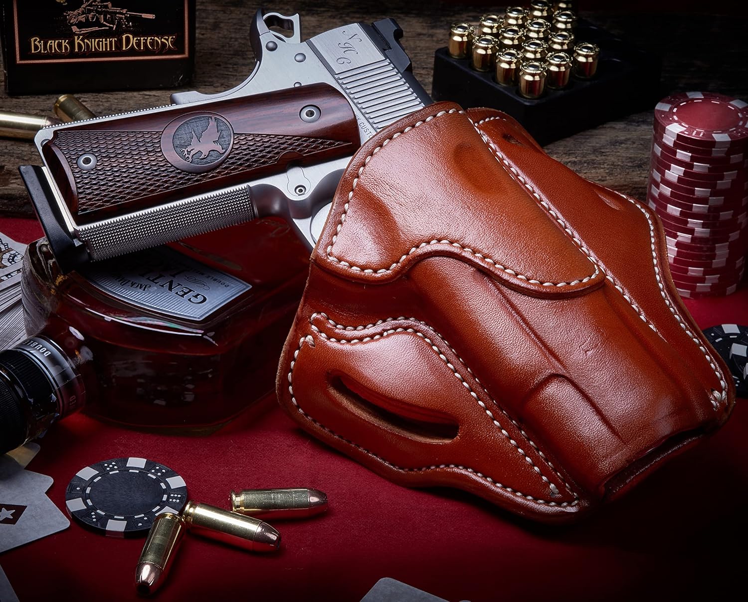 1791 Gunleather 1911 Holster, Right Hand OWB Leather Gun Holster for Belts fits All 1911 Models with 4" and 5" Barrels - Image 3