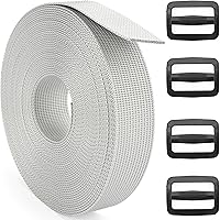 Vista 9 de Correa de nailon de 2 pulgadas con clips deslizantes de plástico Tri-Glide, correa de nailon resistente de 10, 25, 50 yardas
