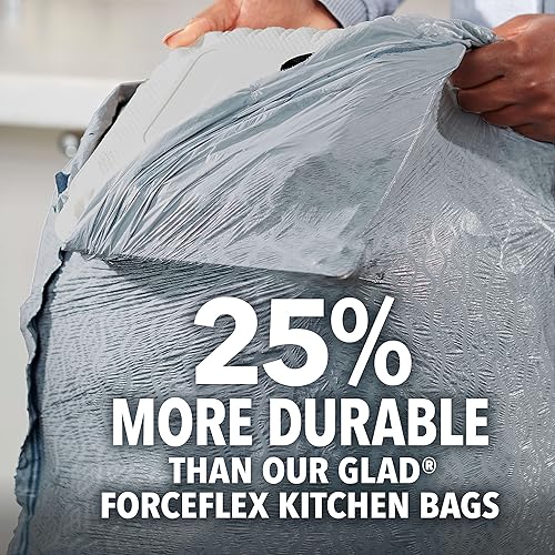 Miniatura 2 de Glad ForceFlex MaxStrength - Bolsas de basura altas con cordón para cocina, 13 galones, ganancia original con frescura Febreze, 34 unidades