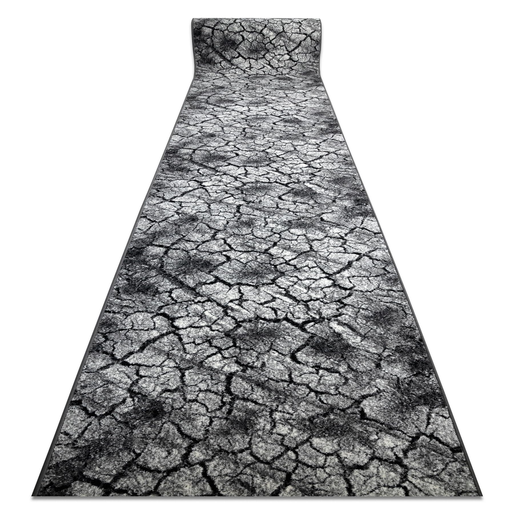 Bieżnik Silver Terra popękany spód szary 80 cm 80 x 200 cm szary