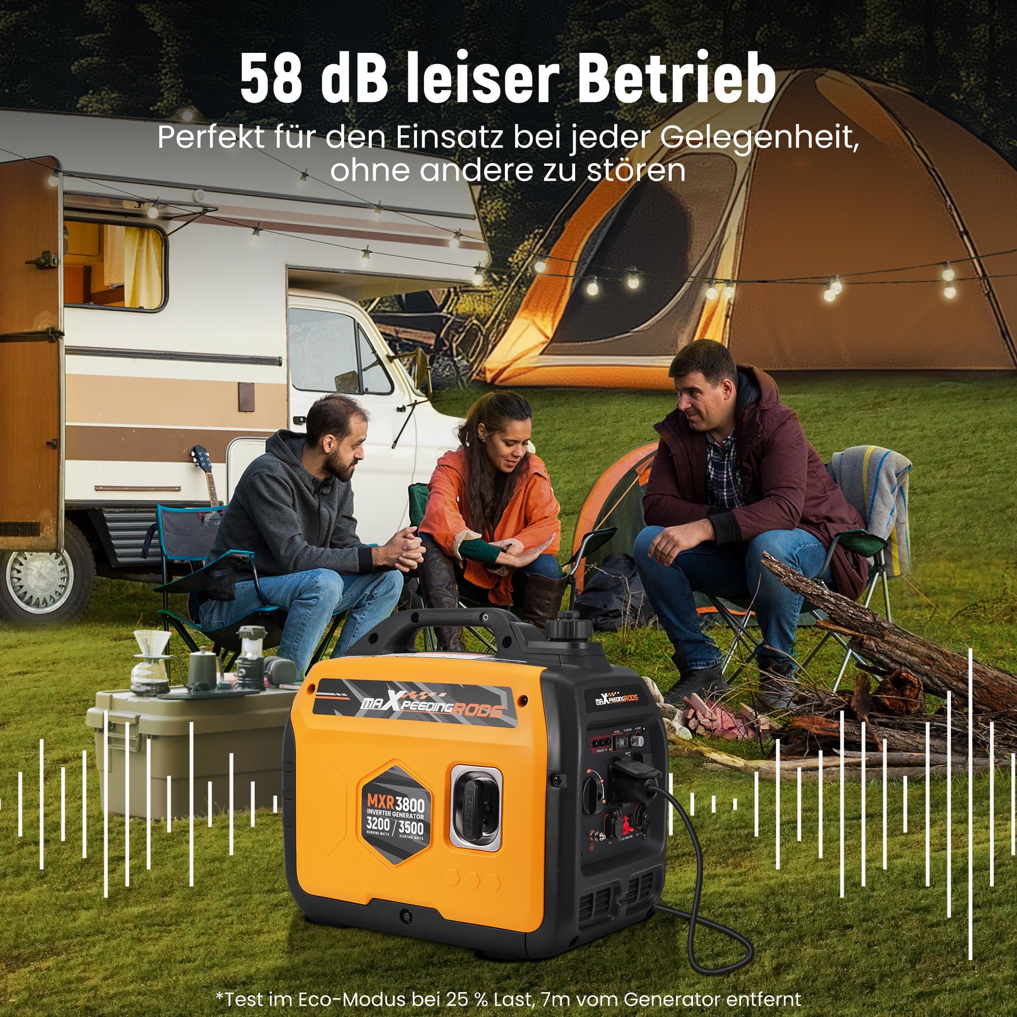 MaXpeedingrods Inverter Stroomgenerator, 5500 W, Benzine, 4-takt, Met USB En 230 V Stopcontacten Super Stil En Licht Als Noodstroomaggregaat Voor Camper Koelkast Bouwindustrie Bouwplaats