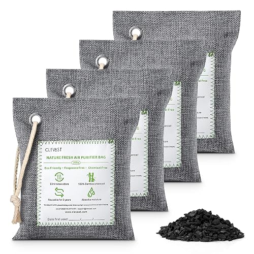 CLEVAST Bamboo Charcoal Air Purifying Bags 4×200g