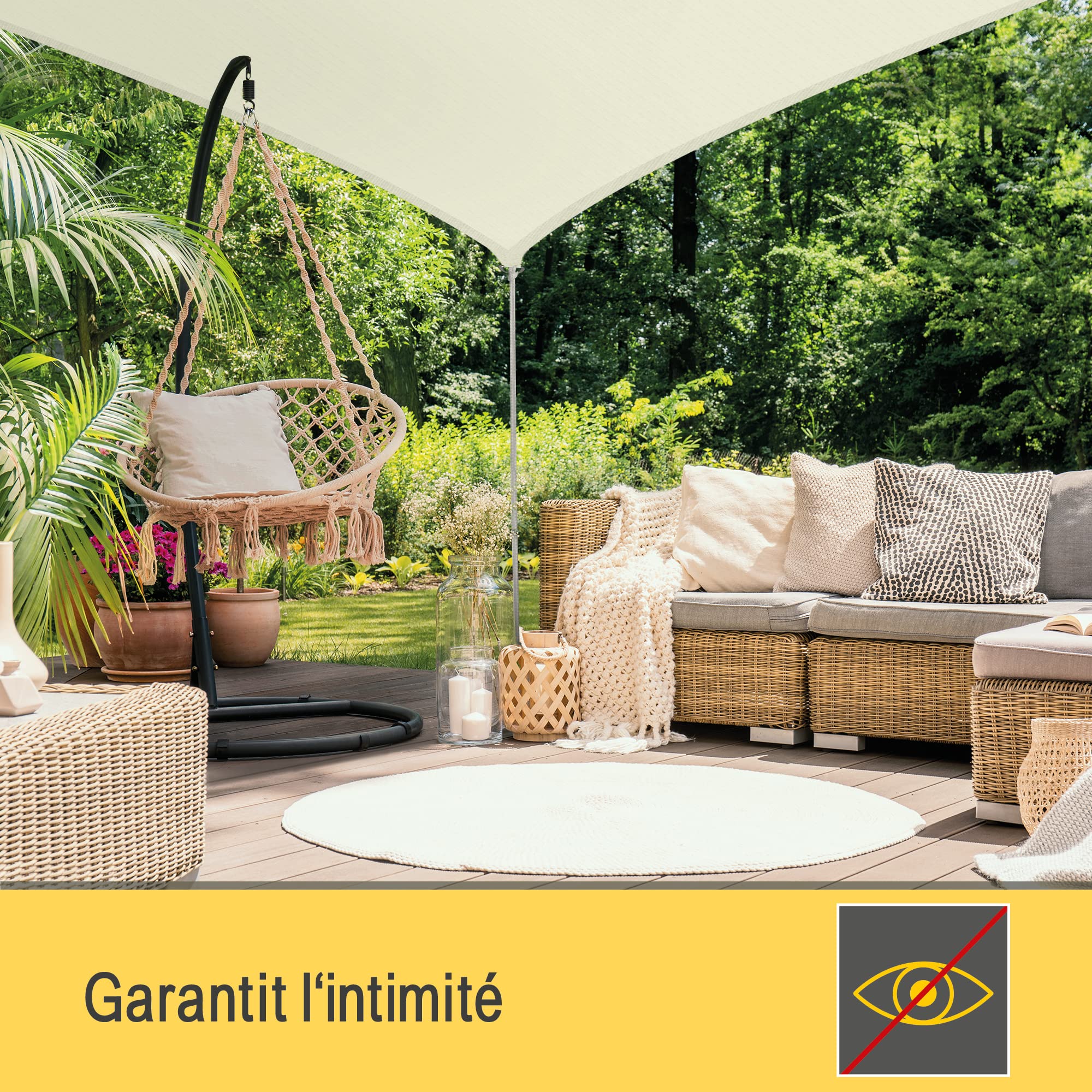 Sol Royal Voile d'ombrage Triangulaire imperméable PES Protection Solaire | 4,2x4,2x6m creme toile brise vue avec fixation pour pergola patio terrasse balcon jardin SolVision soleil triangle PS9