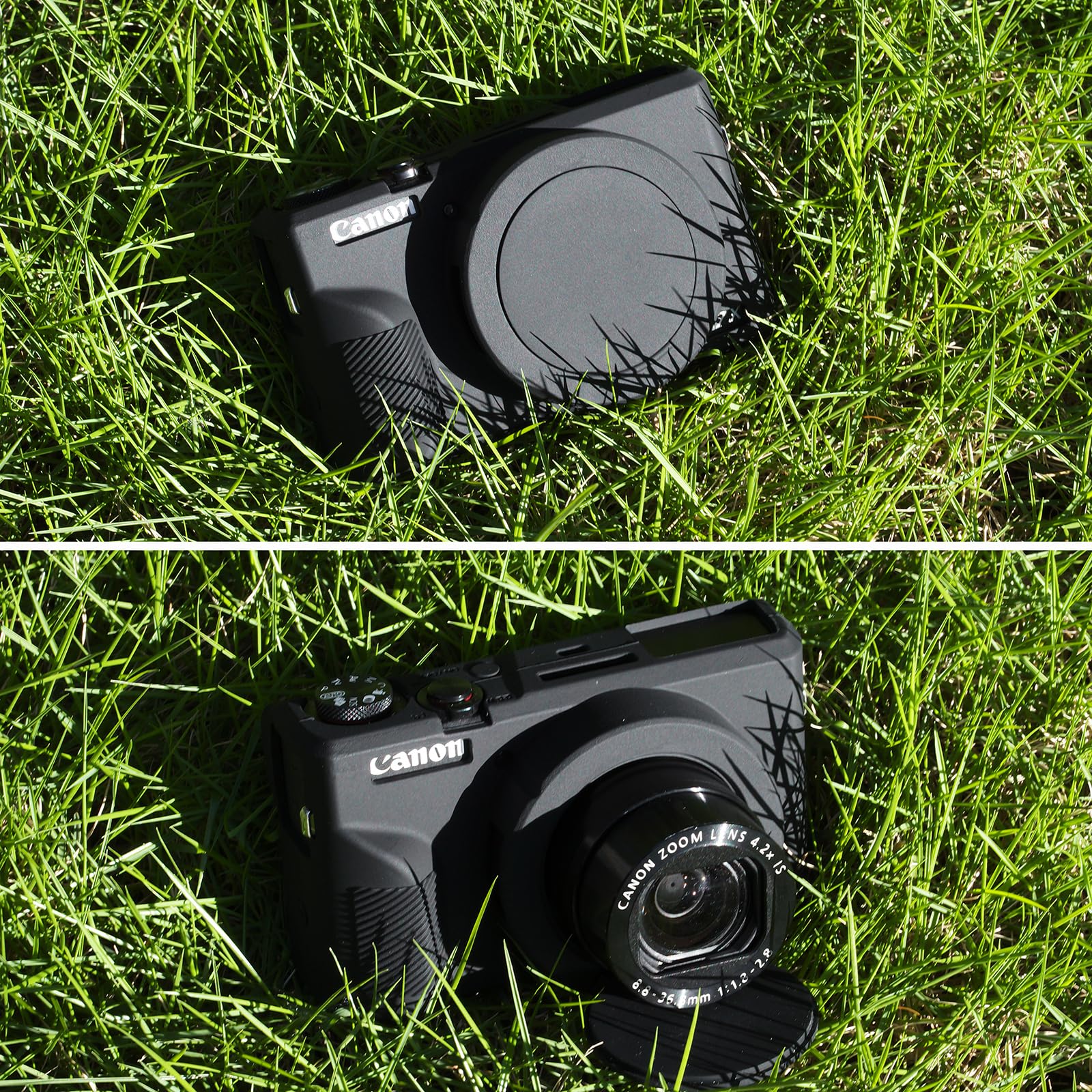 Funda de cuerpo suave para Canon G7X Mark III, funda protectora de silicona con cubierta de lente móvil para Canon Powershot G7X Mark III, G7X Mark III funda protectora (negro)