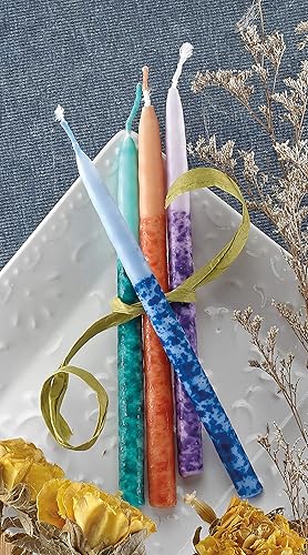 Vista 51 de Velas para Jánuca de Rite-Lite Judaica Hechas a mano, de color azul y blanco. Caja de 45 unidades. Azul y Blanco,Blanco,azul/blanco,Splash
