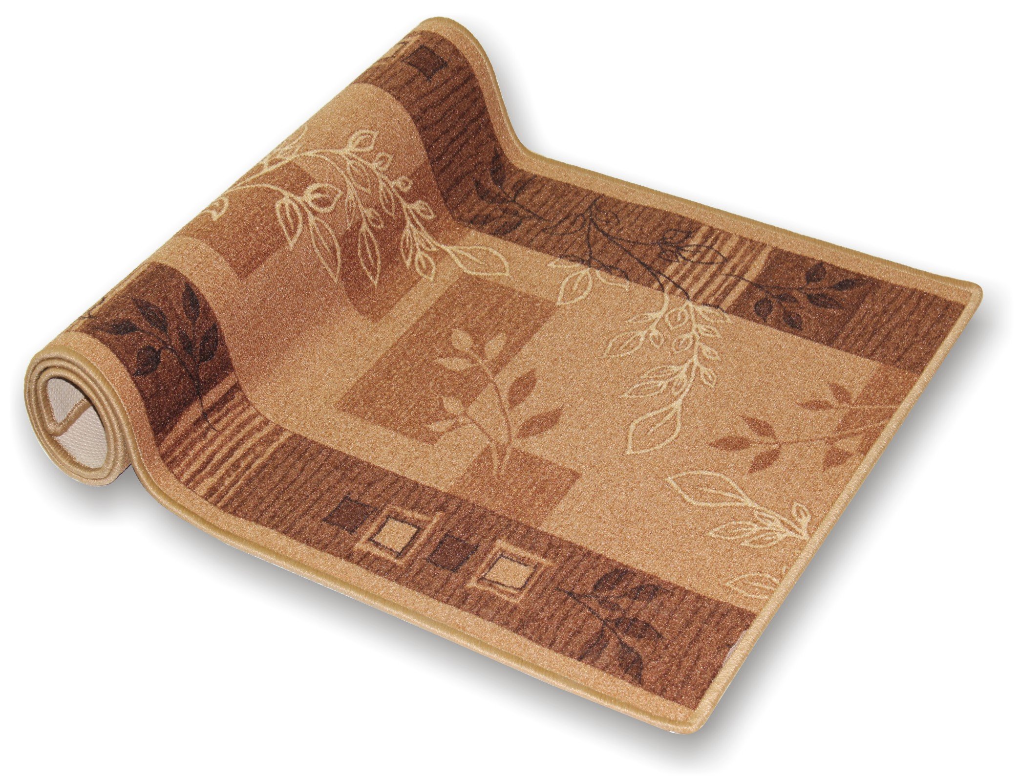 Karat Küchenteppich Flur Teppich Läufer rutschfest - für Küche oder Wohnzimmer nach Maß kurzflor Küchenläufer Meterware 80 cm x 300 cm Beige (Akzent)