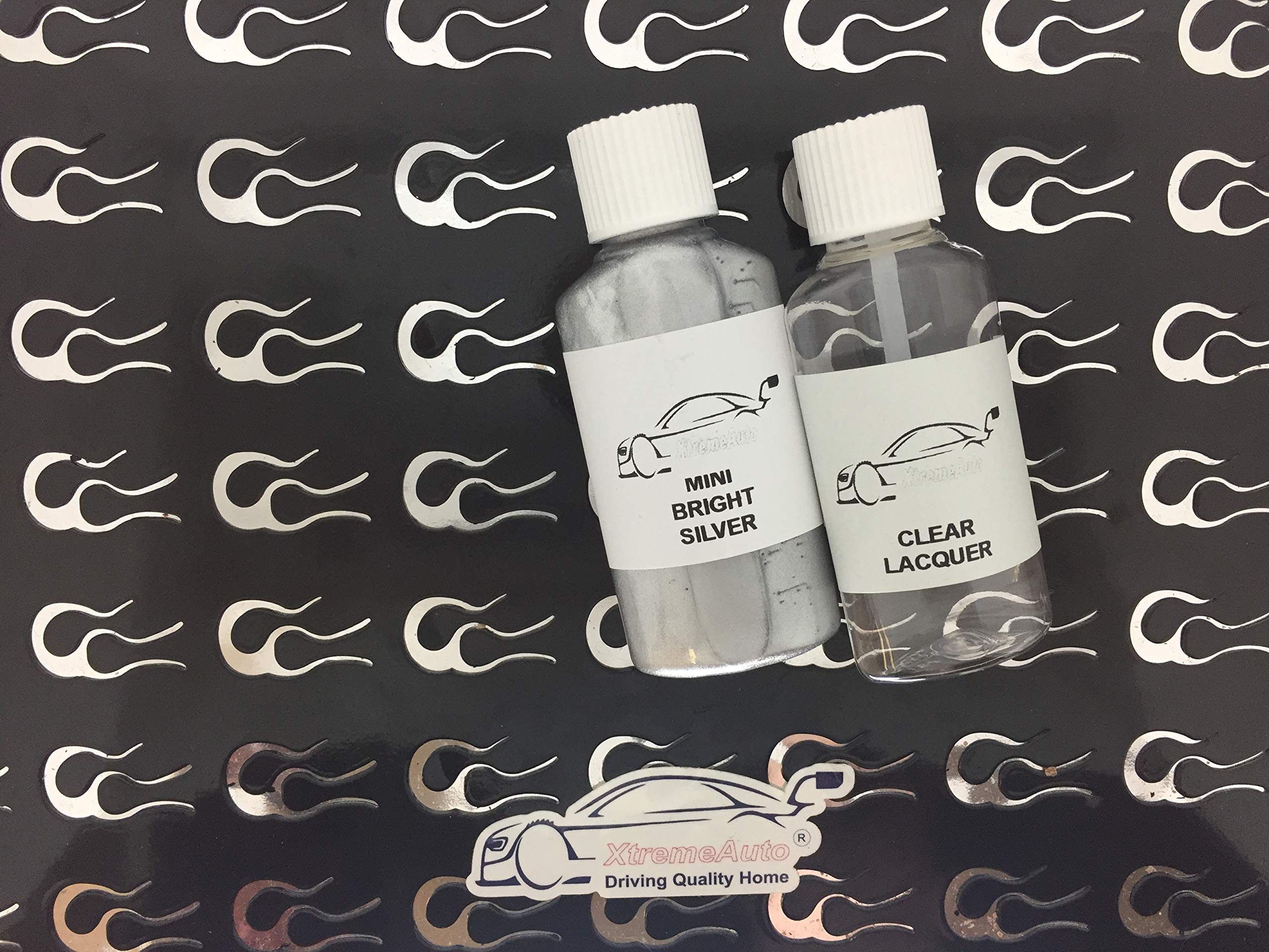 Xtremeauto Touch Up & Lacquer Bright Silver Alloy Wheel Paint Touch Up Repair Kit 30Ml Scratch Chip Curb Brush (Touch Up & Lacquer)