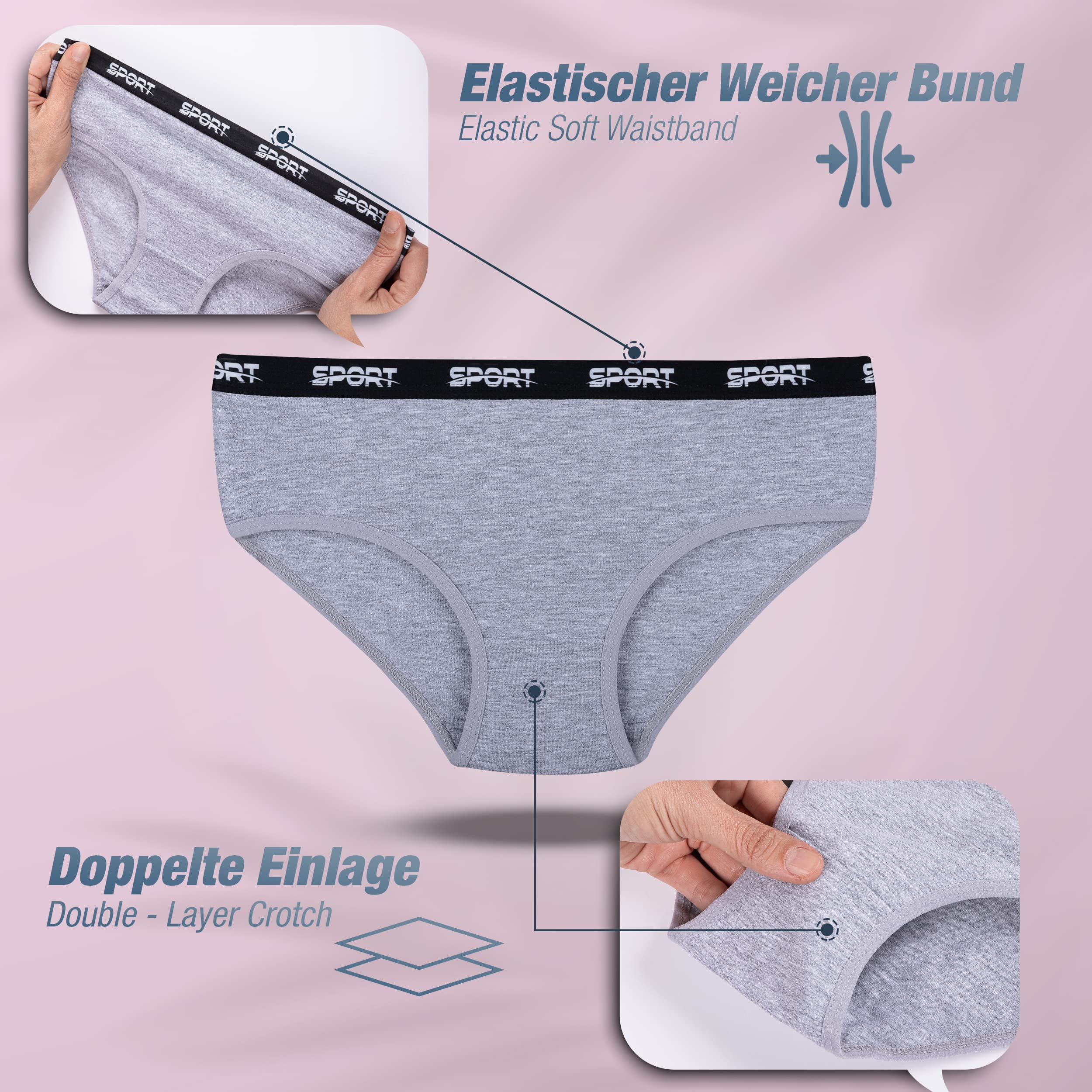 LOREZA ® 10 Culottes pour Filles Enfants en Coton différents Motifs - Tailles 2 à 15 Ans