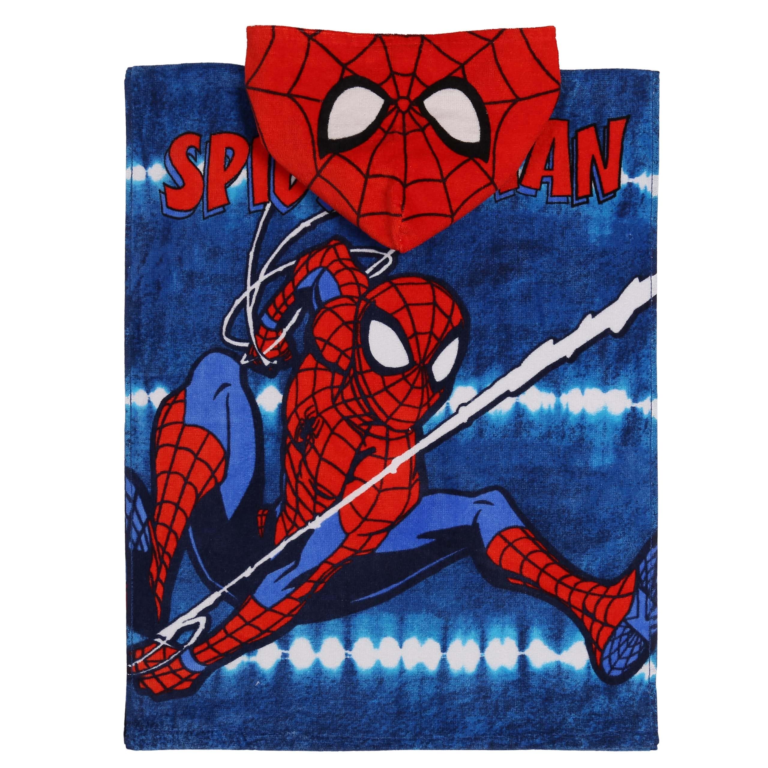 sarcia.eu Asciugamano da piscina, poncho con cappuccio ad asciugatura rapida per bambini da spiaggia, (Stitch, Minnie Mouse, Minecraft, Marvel) 100% cotone (MARVEL SpiderMan, S)