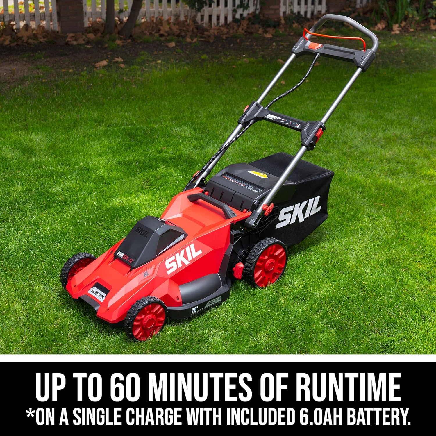SKIL PWR CORE 40 Brushless 40V 20-Inch Push Mower Kit, Includes 6.0Ah Battery and 150W Charger - PM4910-15