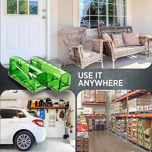 Miniatura 7 de Trazon Trampas para ratones humanitarias que atrapan y liberan que funcionan, trampas para ratones vivos que no matan, trampas reutilizables para