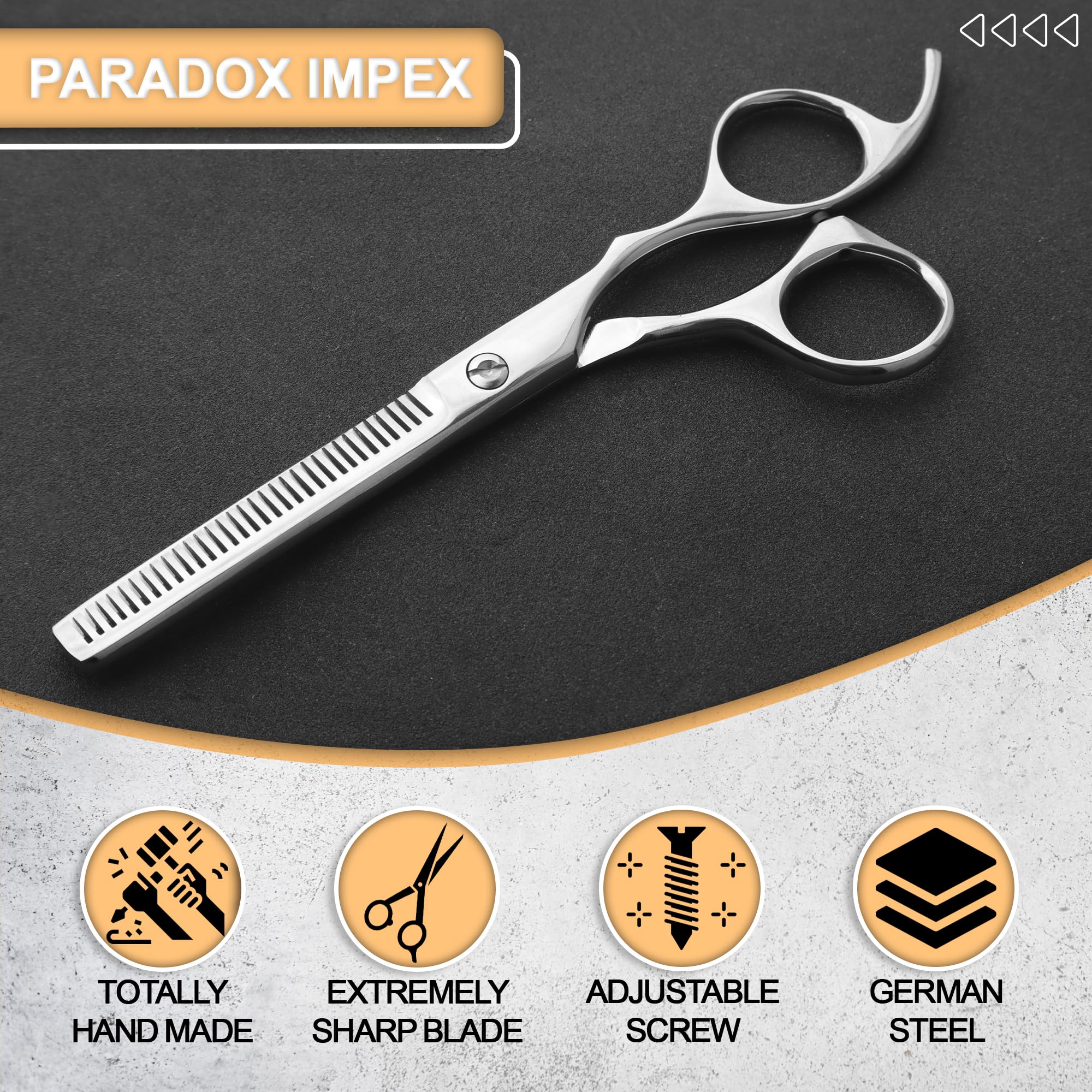 Tijeras profesionales para adelgazar el cabello, tijeras de corte de cabello de acero inoxidable de 6.5 pulgadas, tijeras de adelgazamiento de uso doméstico y de salón vienen con una elegante bolsa de 6