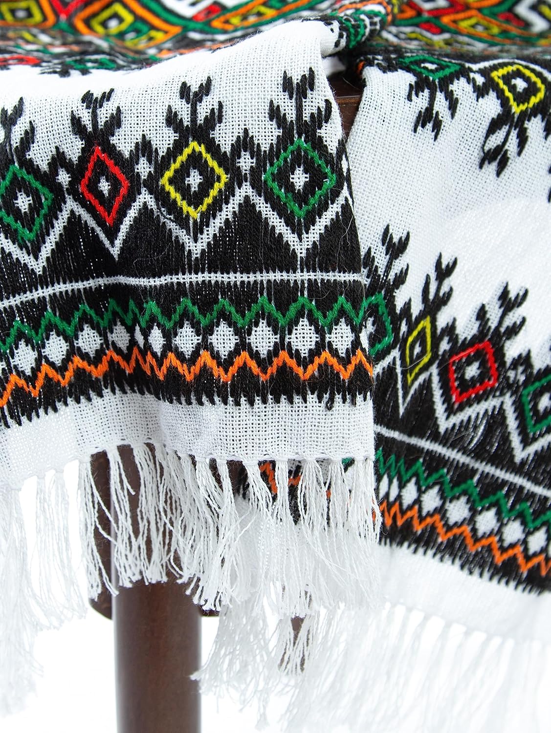 Ukrainian RUSHNYK 190 x 35 cm Hand Embroidered Towel Green Red Yellow Slavic Wedding Decor