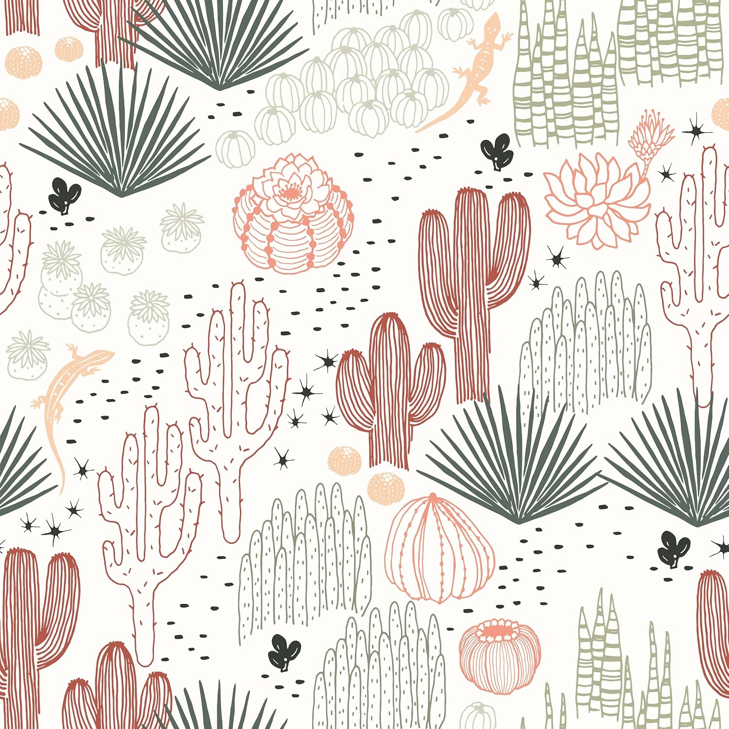 Large Tropical Cactus Wallpaper, 236.2 * 17.71 Thicken Removable Waterproof Tropical Plant Wallpaper Vinyl Self-Adhesive Wall Paper for Home Bedroom Cabinets and Kitchen Deco