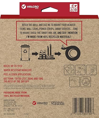 Vista 21 de VELCRO Brand ECO Collection - Cinta adhesiva para coser de 36 x 3/4 pulgadas, materiales sostenibles 70% reciclados, duraderos y lavables