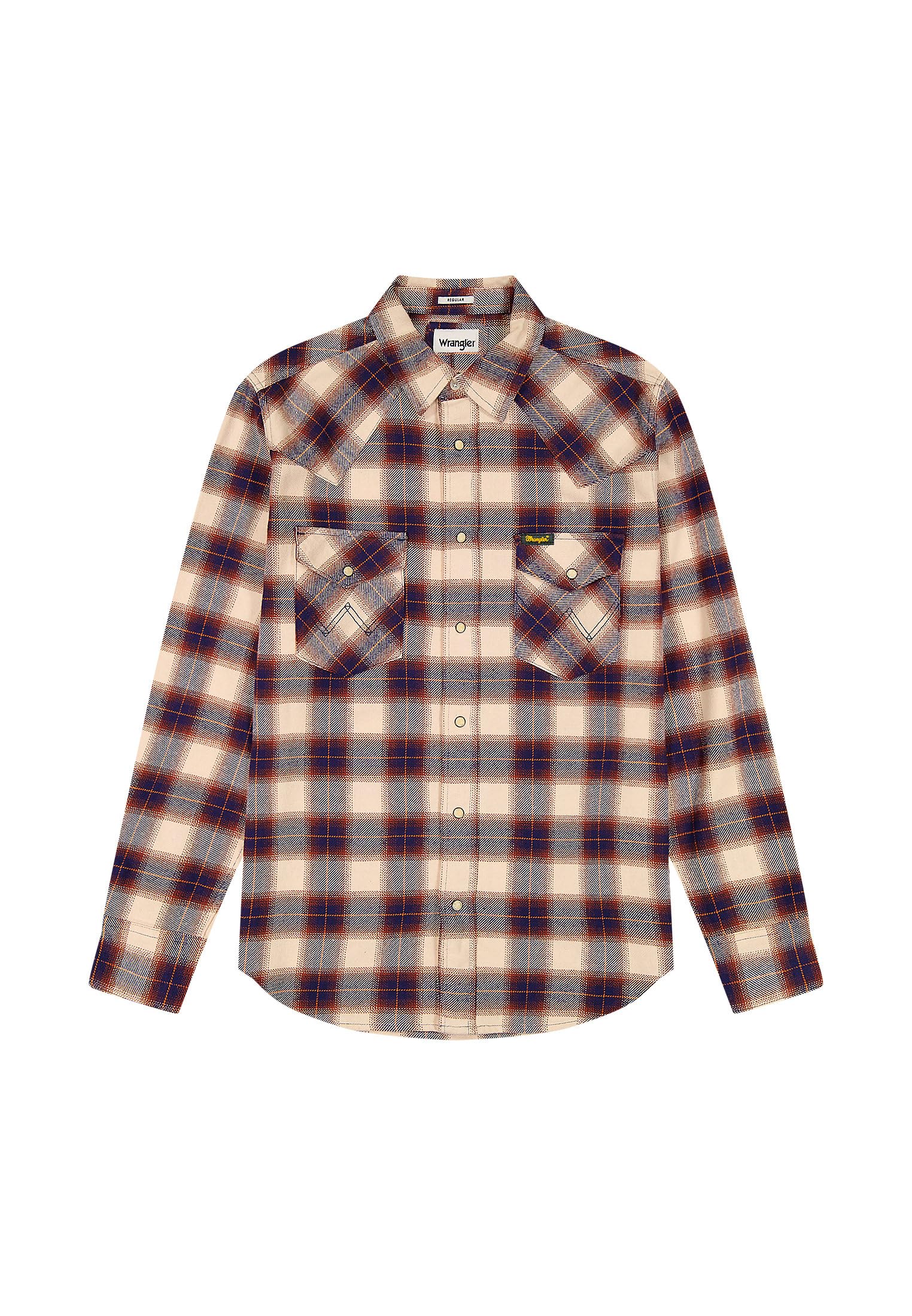 Wrangler Men's Western Shirt, Birch Blue, L