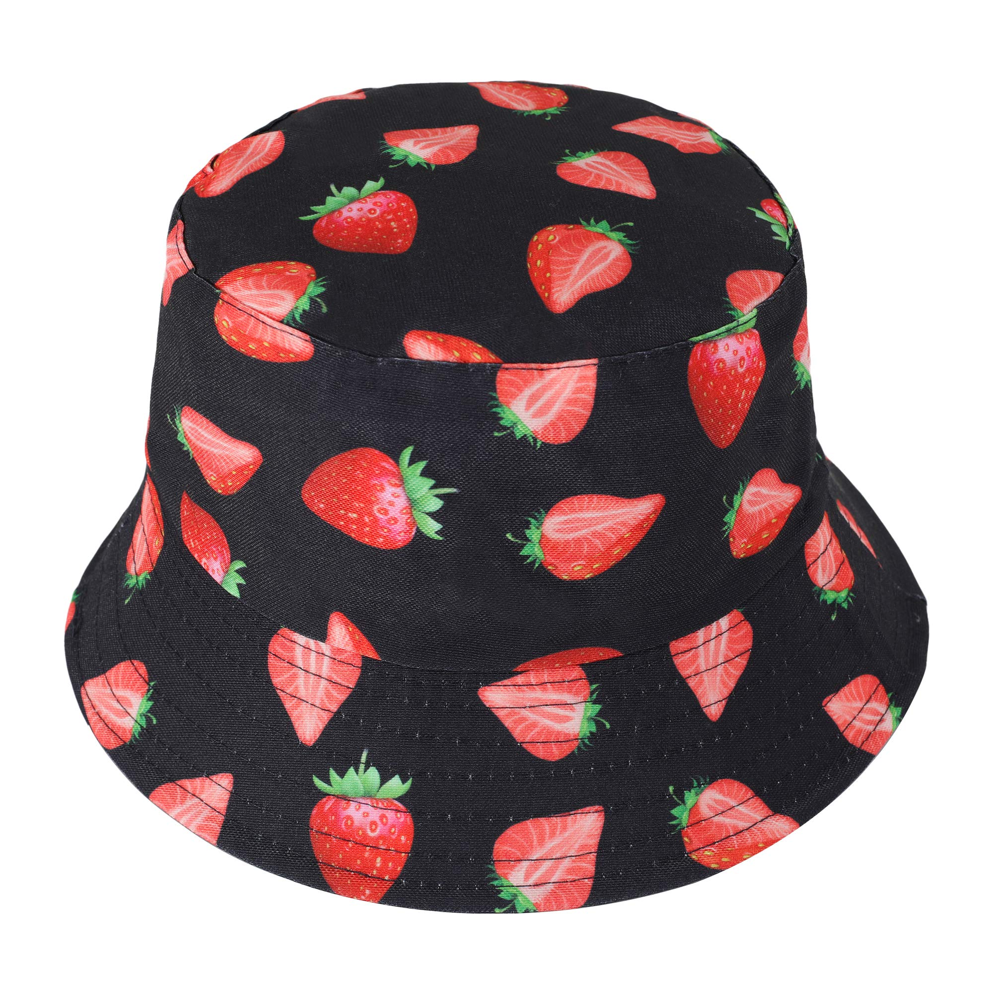 ZLYC Mujer Hombre Sombrero Pescador Fruta Sombrero del Cubo Algodón Gorro de Pescador