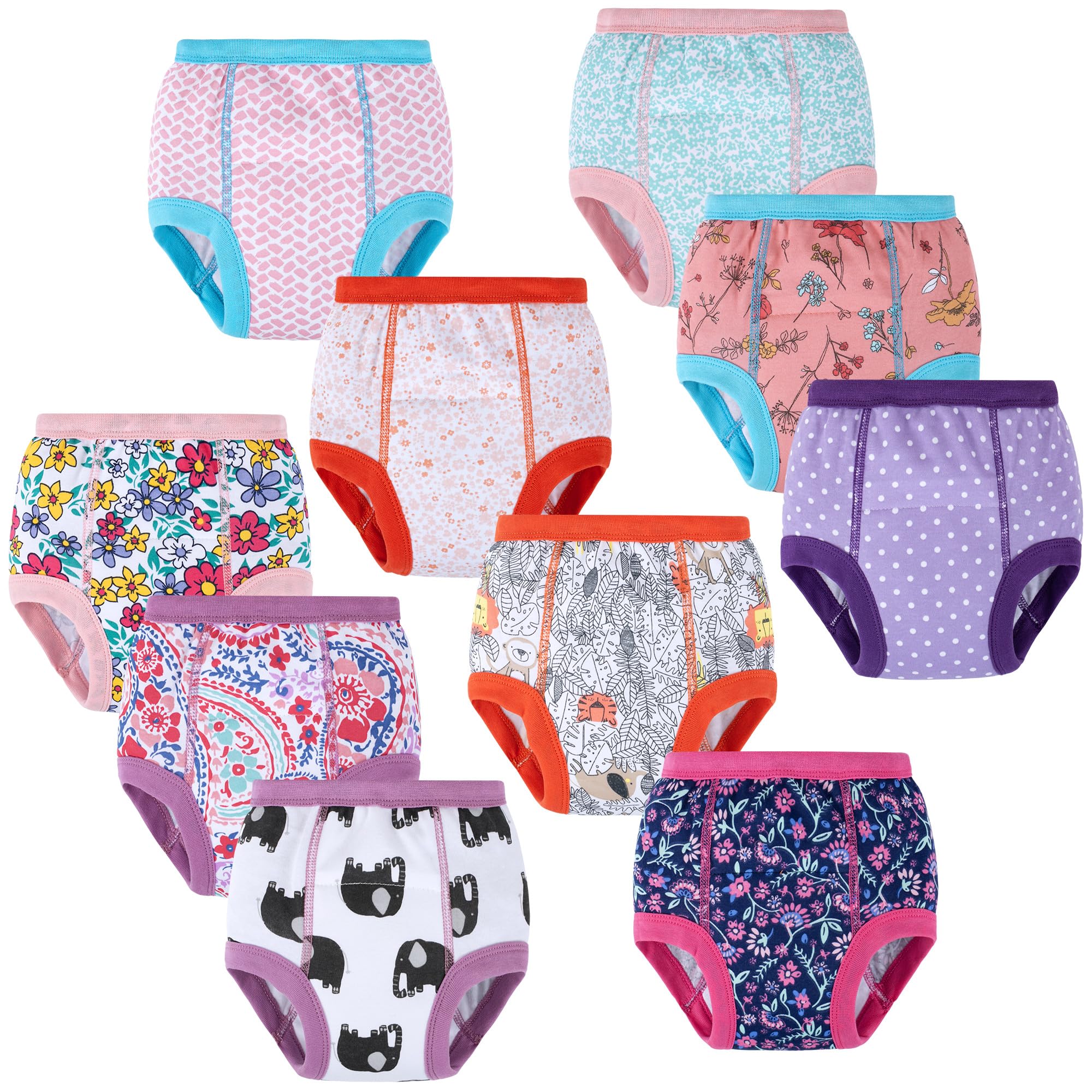BIG ELEPHANT 10-Pack Potty Training Underwear, Toddler Training Pants