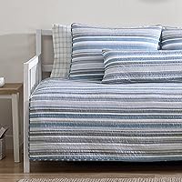 Vista 4 de Nautica - Juego de funda para sofá cama, juego de ropa de cama reversible de algodón con fundas a juego y funda de almohada, decoración del hogar