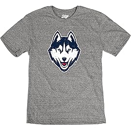 Blue 84 Men\'s Connecticut Huskies Tri-Blend T-Shirt Vintage Icon Heather Grey, Grey, Medium