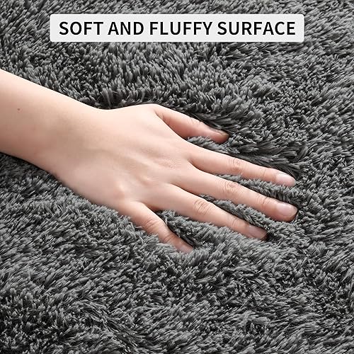 Miniatura 70 de Tepook - Alfombra súper suave y peluda para dormitorio, alfombras modernas peludas para niños para sala de estar, alfombra de felpa