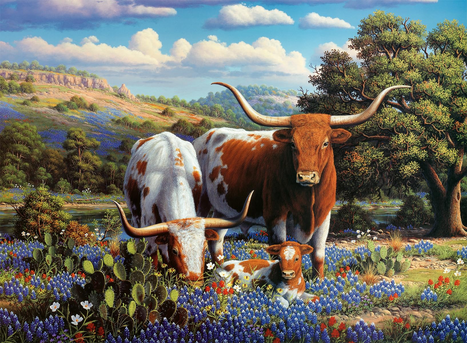 Loving Longhorns 500 Piece Jigsaw Puzzle for Adults - 12000826 - Handcrafted Tooling, Made in Germany, Every Piece Fits Together Perfectly