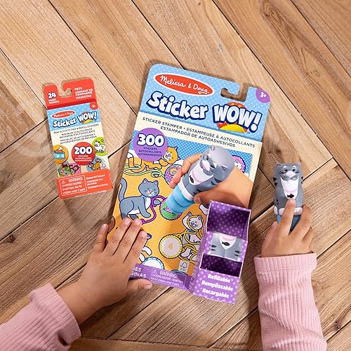 Miniatura 39 de Melissa & Doug Sticker Wow! Bloc de actividades de 24 páginas y sello de calcomanías, 300 calcomanías, artes y manualidades, juguete coleccionable