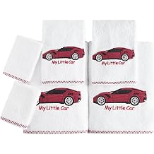 SALBAKOS - 6 Piece Kids Towel Set, Towels for Bathroom Made with 100% Turkish Cotton, Super Absorbent & Comfy, Machine Washable | Car Theme