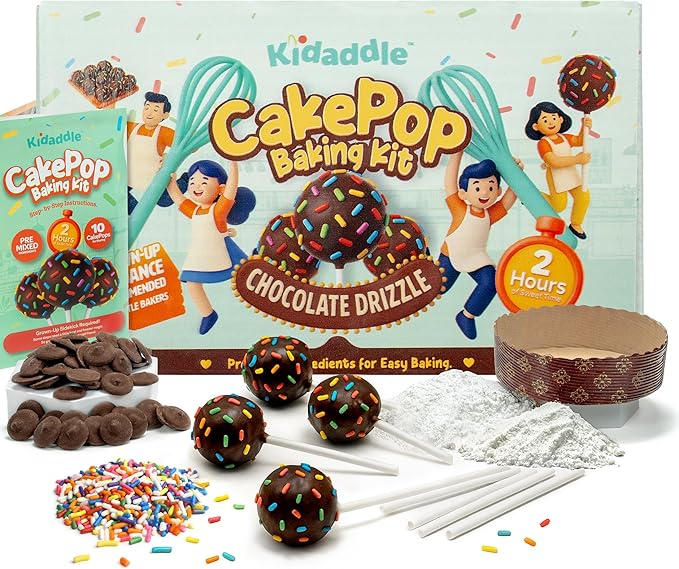 Kidaddle DIY Cake Pop Kit for Kids โ Chocolate Drizzle