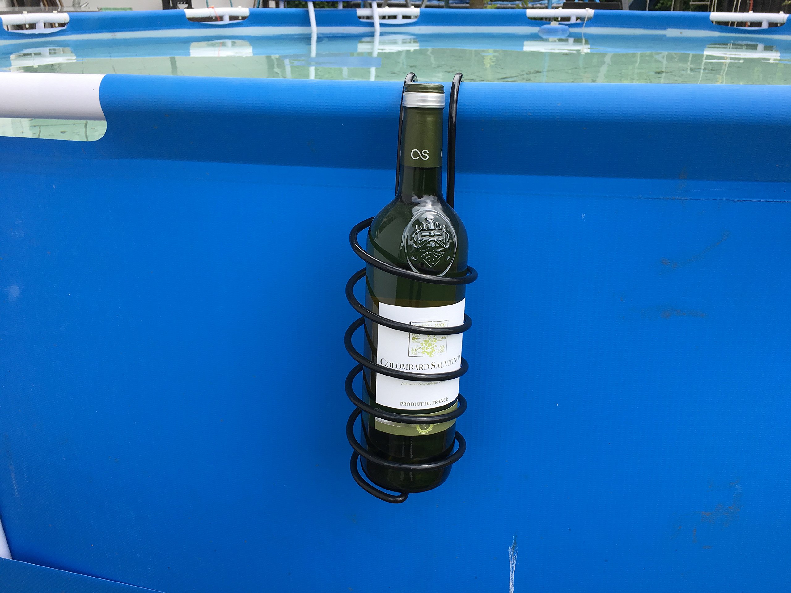 eXODA Flaschenhalter für Bier und Wein aus Metall für Balkon oder Pool - pulverbeschichtet und rostfrei passend für Standardflaschen ideal für Garten und Terrasse
