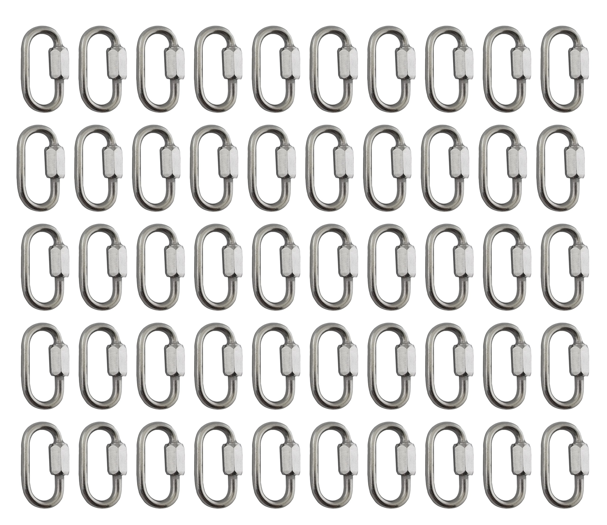 US STAINLESS 50 Pieces Stainless Steel 316 Quick Link 3.5mm 1/8" Marine Grade