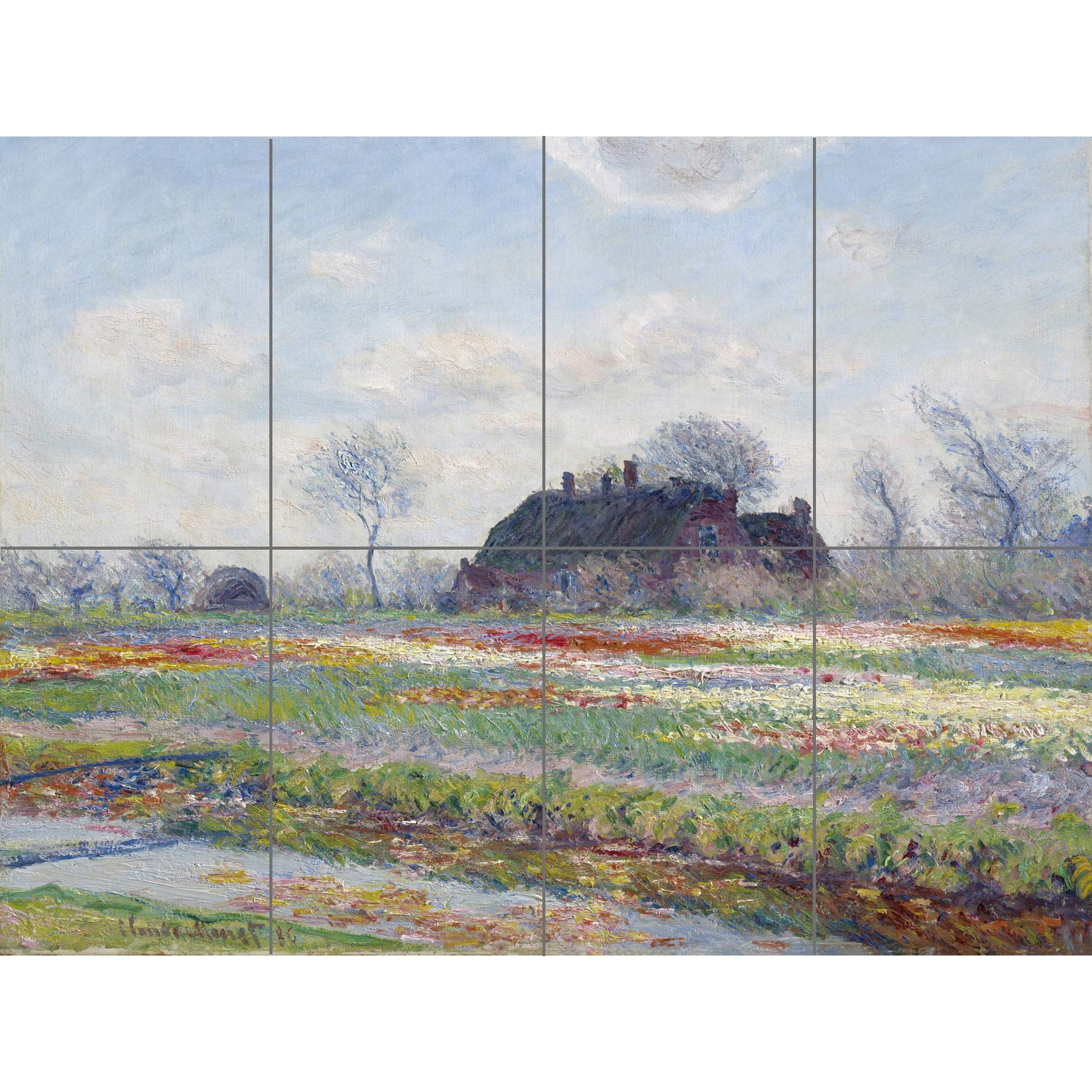 Artery8 Claude Monet Tulip Fields At Sassenheim Painting XL Giant Panel Poster (8 Sections)
