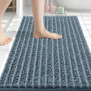 Arotive Bathroom Rugs Mat 30x20, Soft Absorbent Chenille Shaggy Bath Mat | Smoky Gray, Machine Wash Dry, Bath Rugs for Bathroom Floor, Tub and Shower, Home Decor Accessories