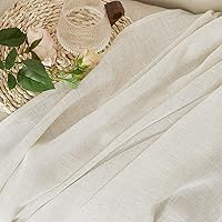 Vista 91 de NICETOWN Cortinas semitraslúcidas con textura de lino, con ojales, tratamiento de ventanas, cortinas verticales de lino con filtro de luz para sala