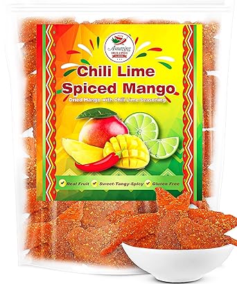 Chili Lime Dried Mango Slices, 1 lb. Bag, Sweet, Tangy, and Spicy, Authentic Mexican Style Dry Fruit, Fresh and Natural