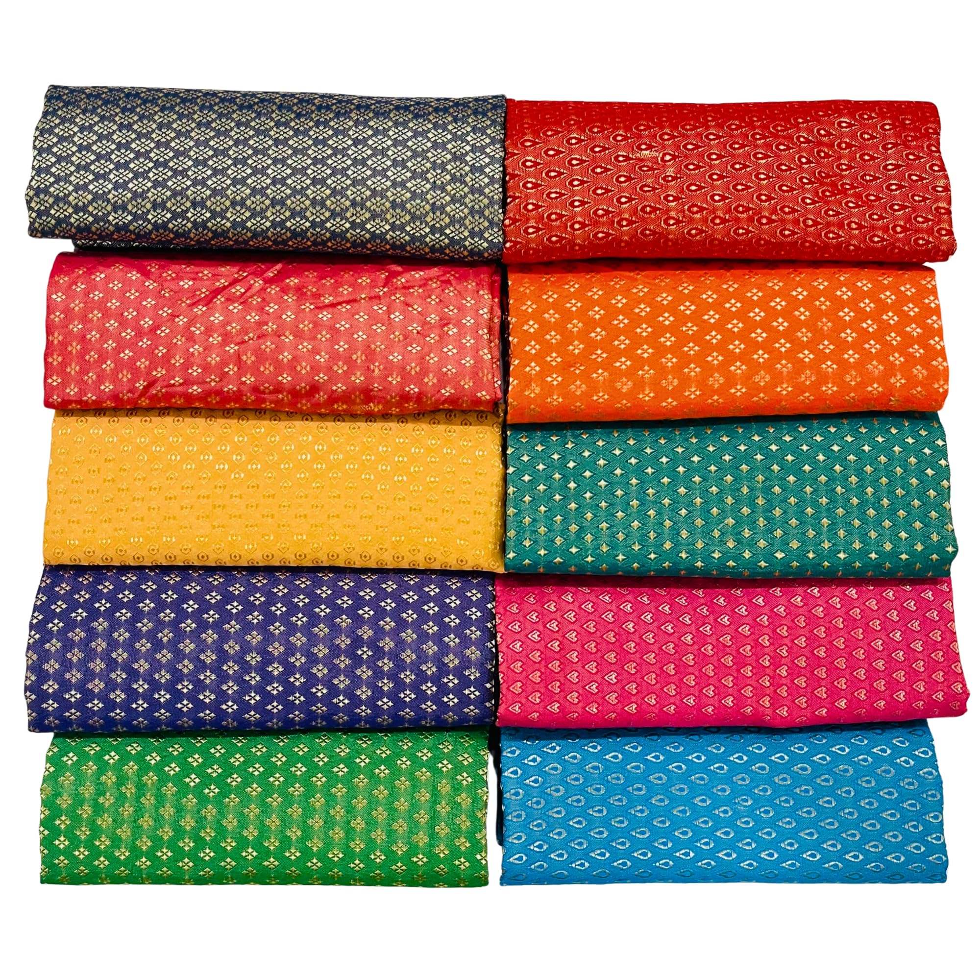 Unstitched Blouse Fabric Material, Pack of 10 Pieces