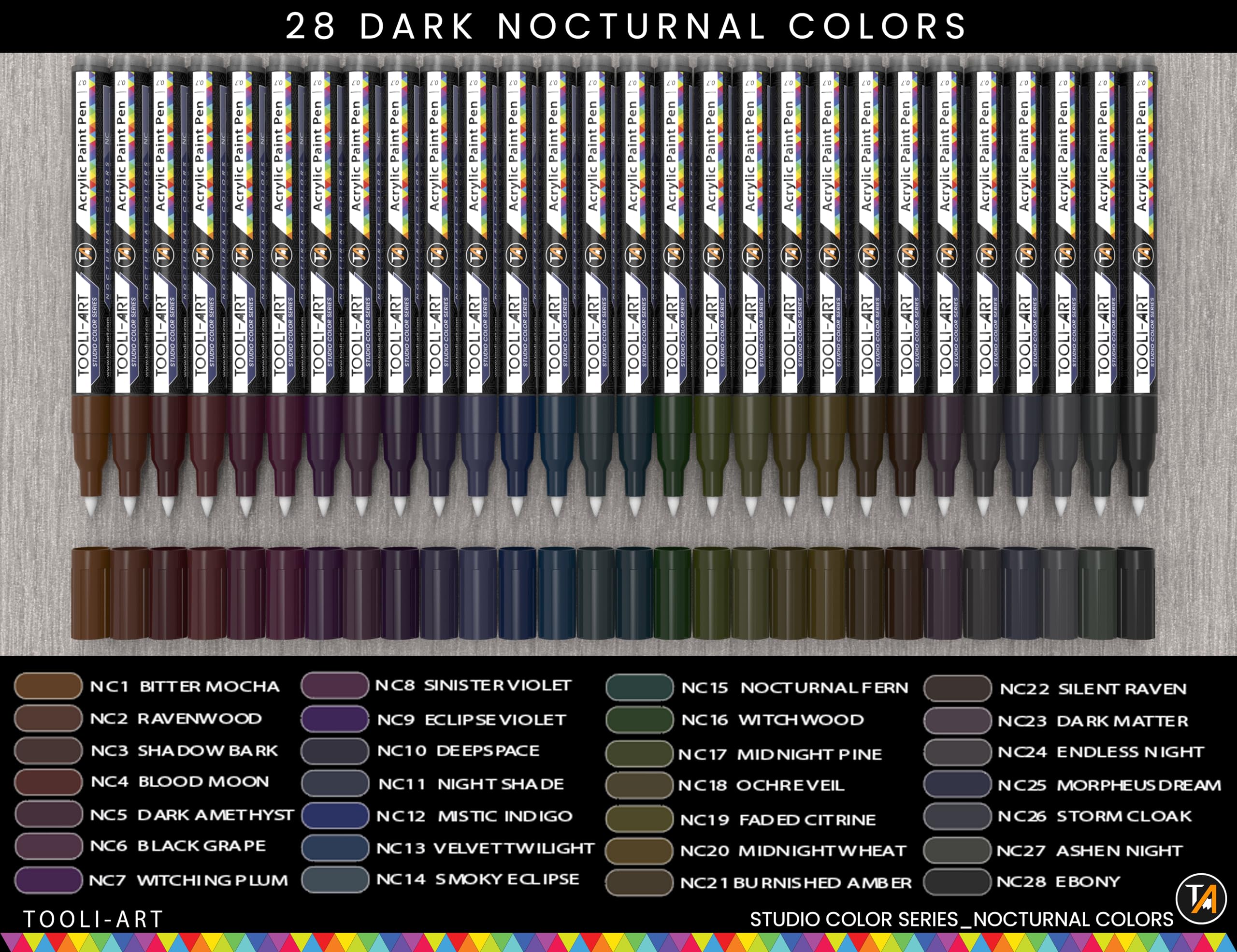 Studio Color Series - Rotuladores de pintura acrílica de punta extra fina de 0,7 mm para pintura sobre roca, vidrio, tazas, madera, metal, lienzo, bricolaje, detalles, no tóxico, a base de agua