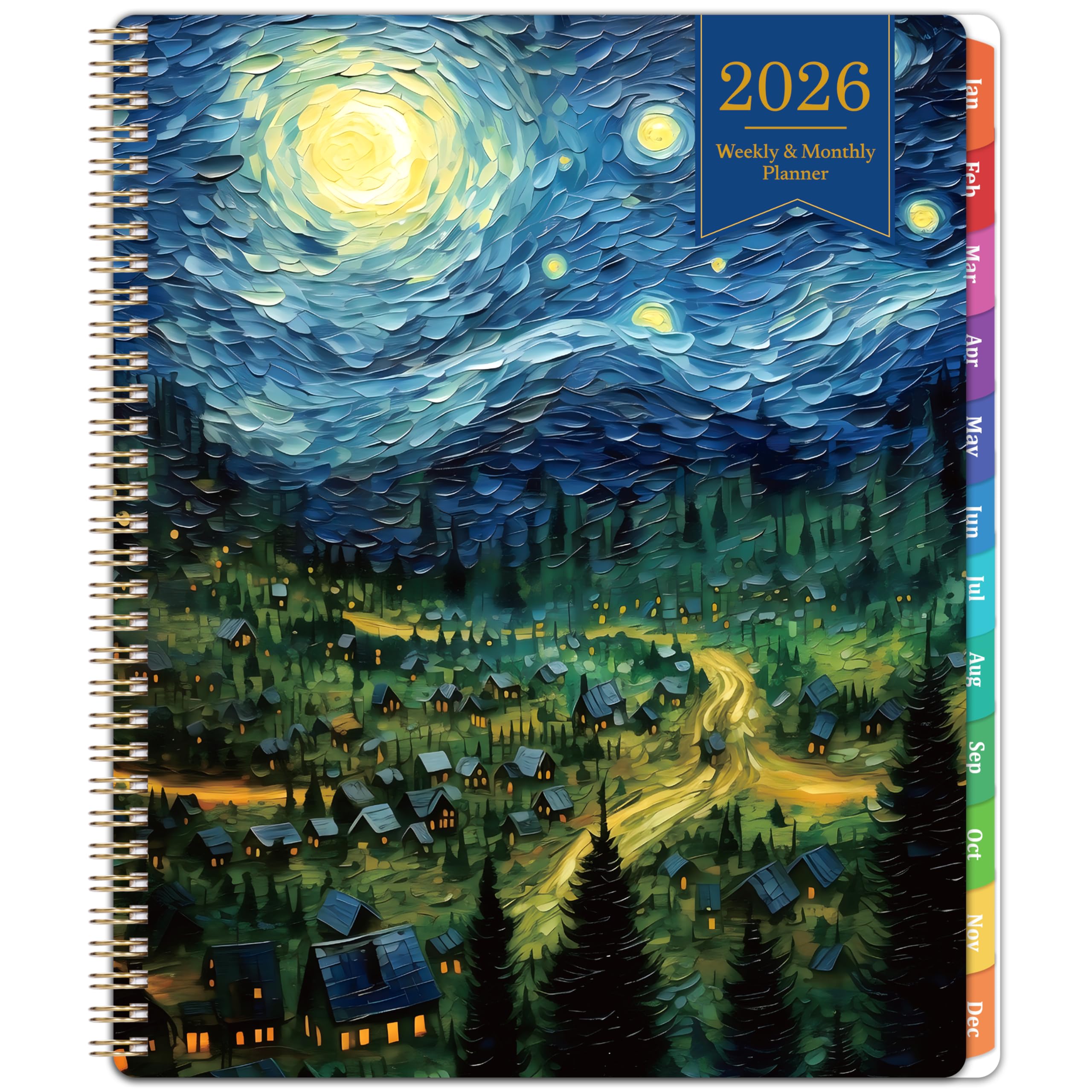 2026 Planner - 2026 Planner Weekly and Monthly, Planner 2026, Jan 2026 - Dec 2026, 8.5" x 11", Monthly Planners with Colourful Tabs & Pocket, Flexible